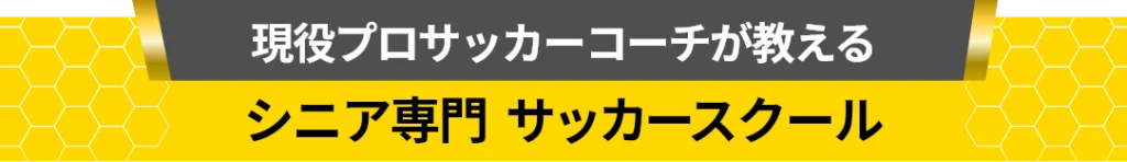 現役プロサッカーコーチが教える シニア専門　サッカースクール